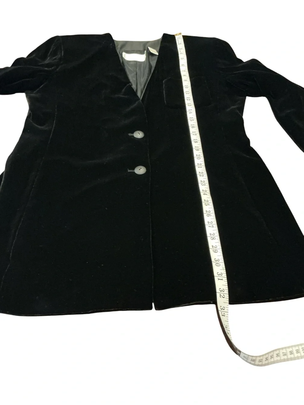 Dana Buchman Black Velvet Blazer Size 12 Elegant Career Jacket - Picture 5 of 7